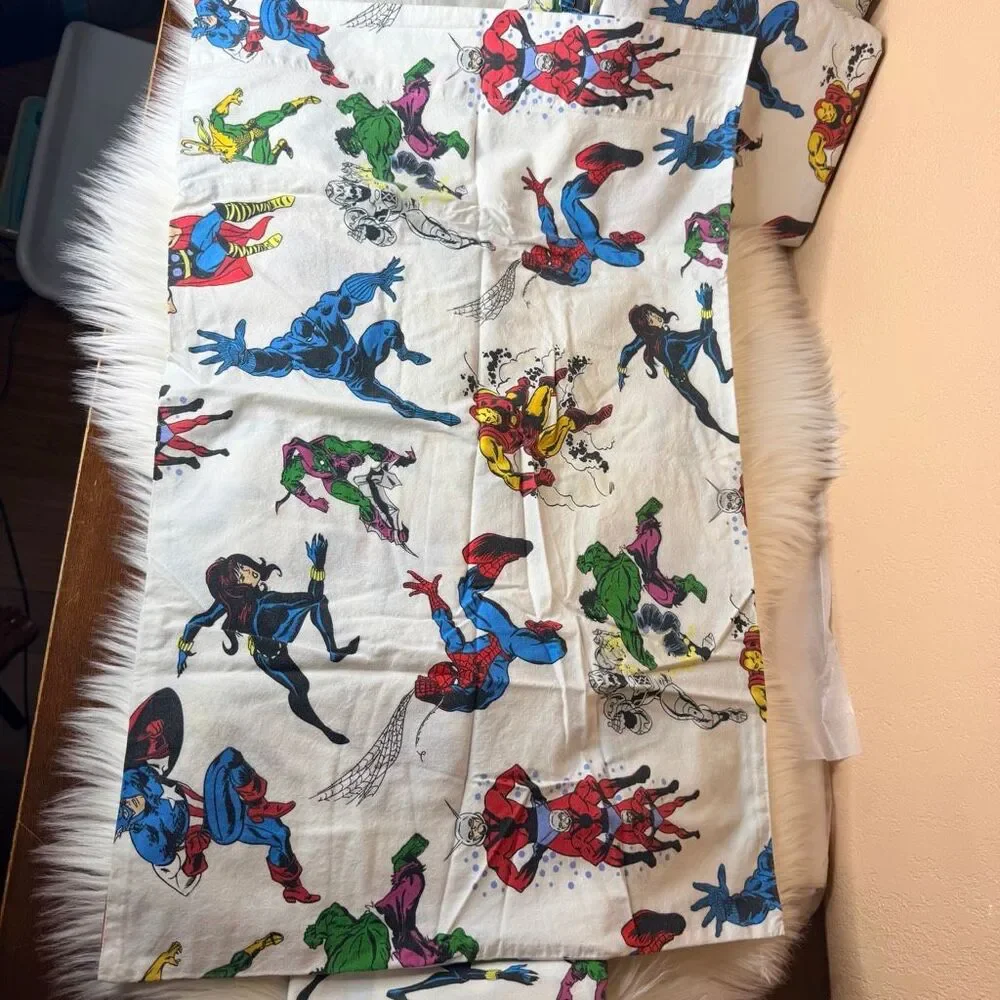 Pottery Barn Kids Marvel Comics Avengers Full Sheet Set-Flat Fitted 2 Pillowcase
